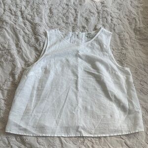 J Crew White Sleeveless Top